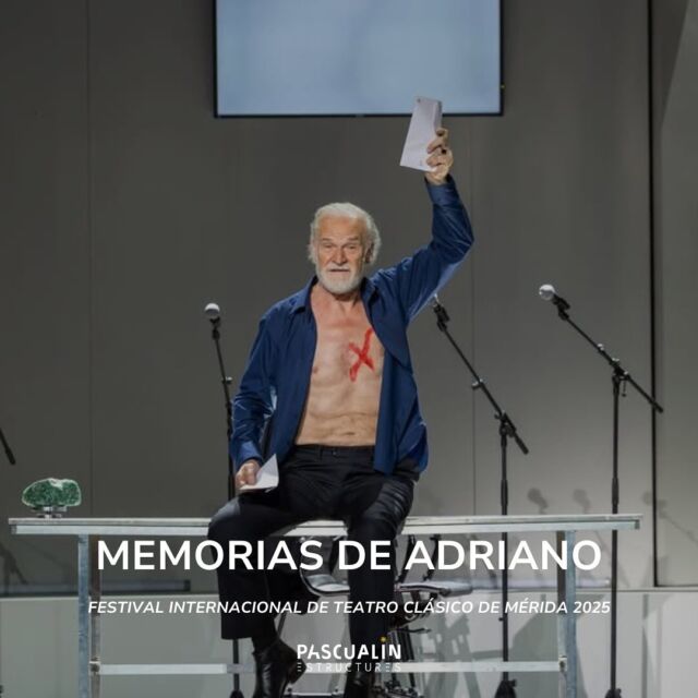 🎭 MEMORIAS DE ADRIANO – FESTIVAL INTERNACIONAL DE TEATRO CLÁSICO DE MÉRIDA 2025 🏛️

Estamos contentos de haber participado en la construcción escenográfica de Memorias de Adriano, estrenada ayer en el Festival Internacional de Teatro Clásico de Mérida (@festivaldemerida). 

La escenografía se compone de una estructura de aluminio curvado con madera, que incluye también unas escaleras hechas del mismo material. Esta combinación nos permite transmitir una historia llena de emoción y poder.

✨¡No te pierdas el estreno de esta obra tan impactante!✨

🗓️ Del 6 al 10 de agosto | Festival de Mérida
🗓️Del 19 de Septiembre al 12 de Octubre | Teatro Marquina de Madrid

Construcción escenográfica: Pascualin Estructures
Dirección: @beatrizjaen_ 
Diseño de escenografía: @josenovoabcn 
Acabados pictóricos: @evamorgi y @pinturajordiagusti_ 

📸: @jeromorales

CAT:

Estem contents d’haver participat a la construcció escenogràfica de Memòries d’Adriano, estrenat ahir al Festival Internacional de Teatre Clàssic de Mèrida (@festivaldemerida).

L’escenografia es compon d’una estructura d’alumini corbat amb fusta, que inclou també unes escales fetes del mateix material. Aquesta combinació ens permet transmetre una història plena de poder i emoció.

No et perdis l’estrena d’aquesta obra tan impactant!

🗓️ Del 6 al 10 d’agost | Festival de Mèrida
🗓️ Del 19 de setembre al 12 d’octubre | Teatre Marquina de Madrid

Construcció escenogràfica: Pascualin Estructures
Direcció: @beatrizjaen_ 
Disseny d’escenografia: @josenovoabcn
Acabats pictòrics: @evamorgi i @pinturajordiagusti_ 

📸: @jeromorales

#MemoriasDeAdriano #Merida71 #FestivaldeMerida #TeatroClasico #LluisHomar #MargueriteYourcenar #Cultura #Dramaturgia #TeatroRomano #teatro #teatroespañol #escena #scenography #setdesign #diseño #theatre #cultura #arte #pascualinestructures
